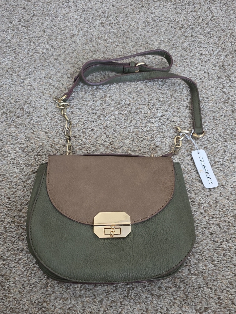 Charming Charlie Olive & Taupe  Crossbody